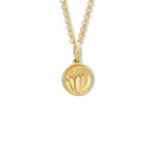 Palm Trees Medallion Charm Pendant Yellow Gold