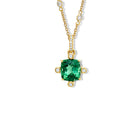 Compass Medium Necklace Pendant 18ct Yellow Gold - Green Tourmaline & Diamond