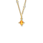 Compass Small Necklace Pendant Yellow Gold - Citrine & Diamond