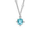 Compass Large Necklace Pendant 18ct White Gold - Aquamarine & Diamond