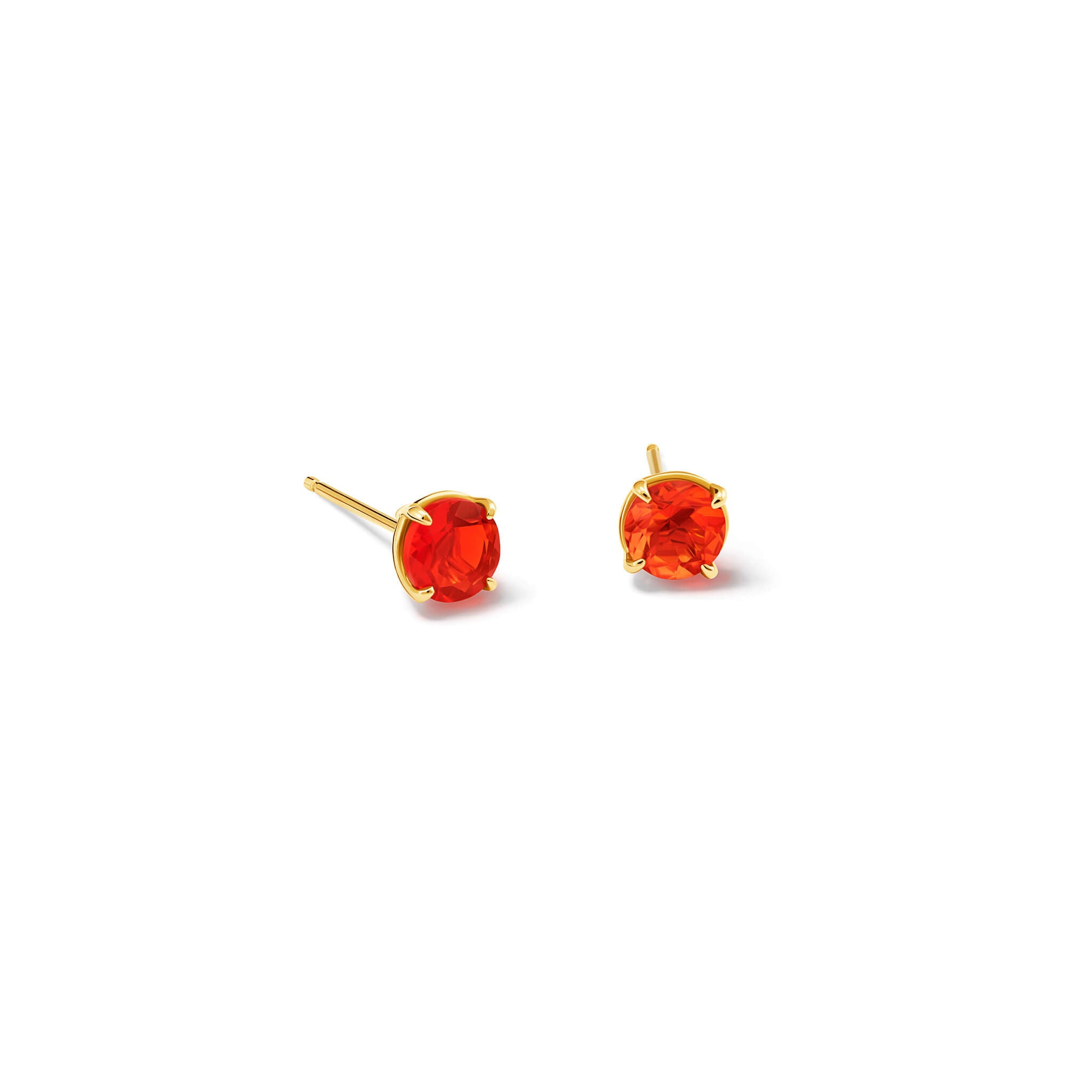 interchangeable fire opal finita stud earrings in 18ct yellow gold by cassandra goad, sicily inspired
