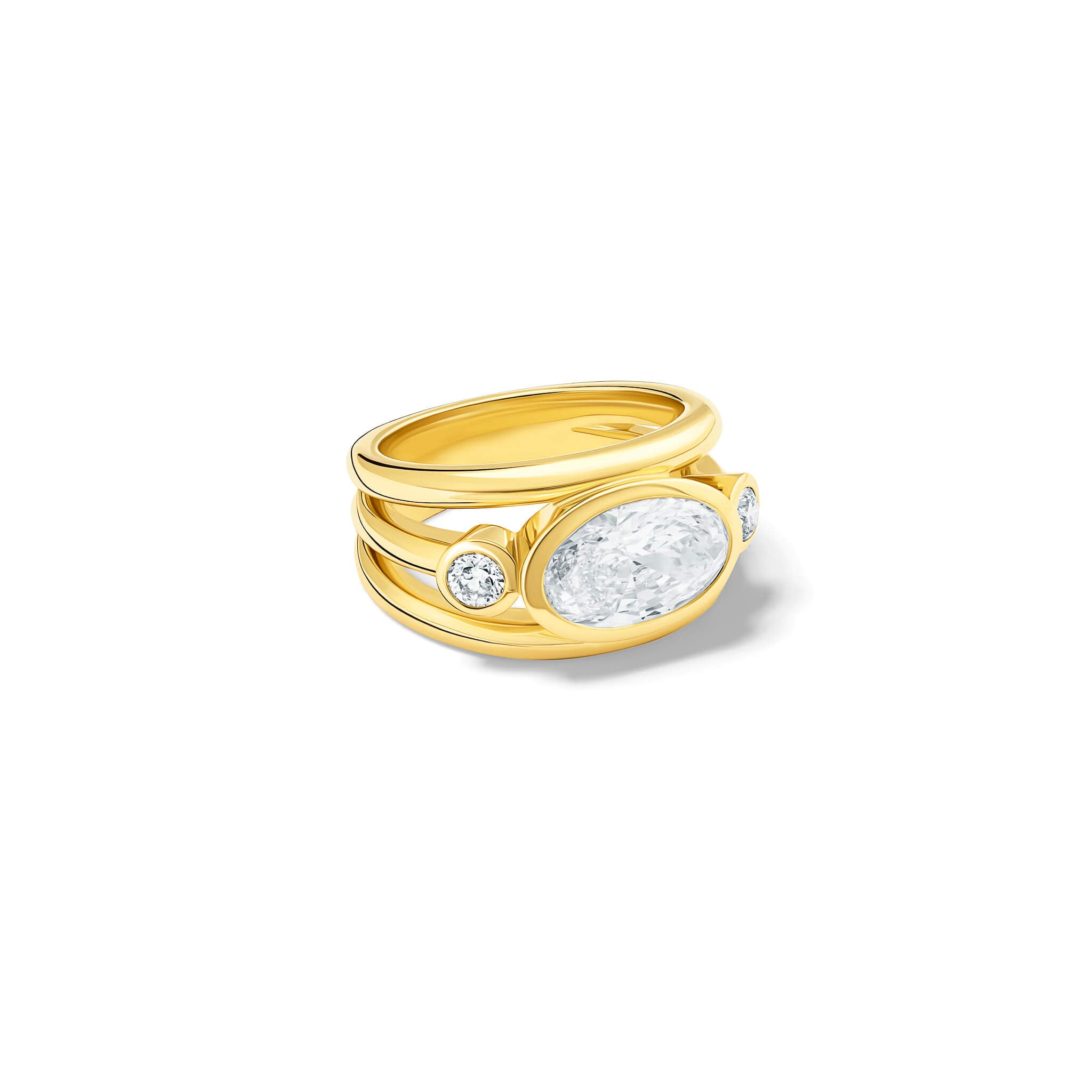 aeneus ring in 18ct yellow gold with oval diamond by Cassandra Goad, inspired by Aeneas of Troy