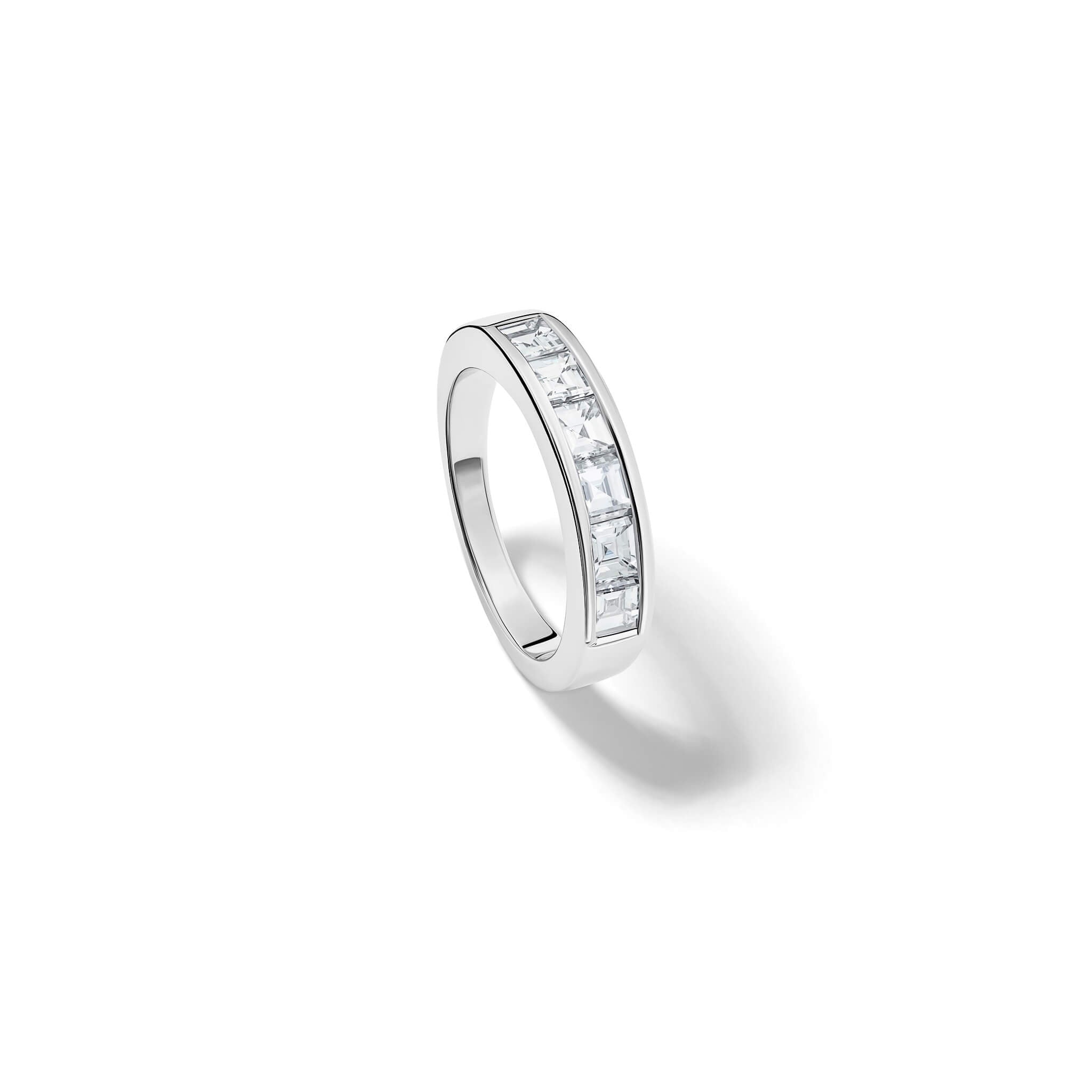 leonora half-eternity ring in 18ct white gold with diamond by cassandra goad