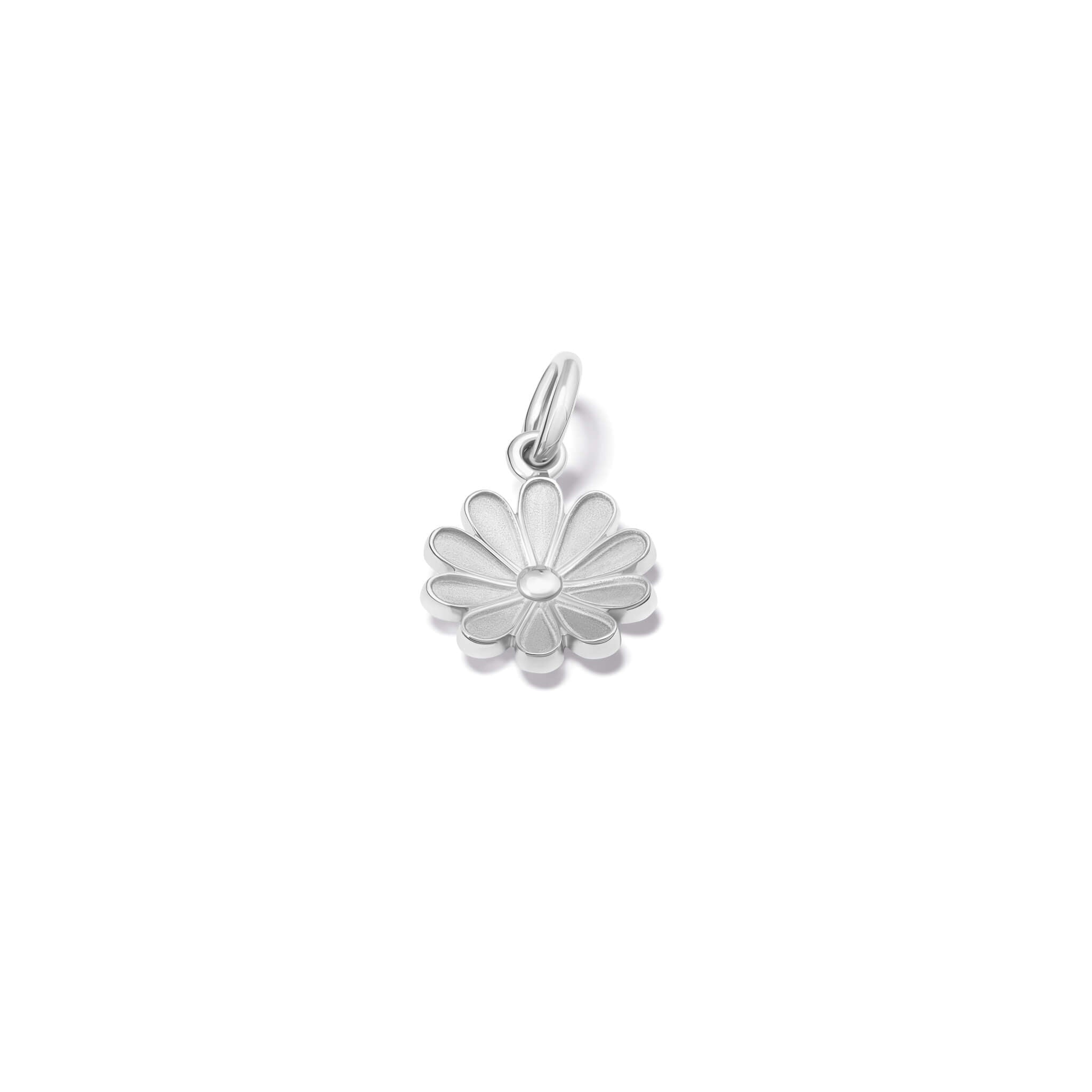 Handcrafted silver necklace pendant of an anemone flower.
