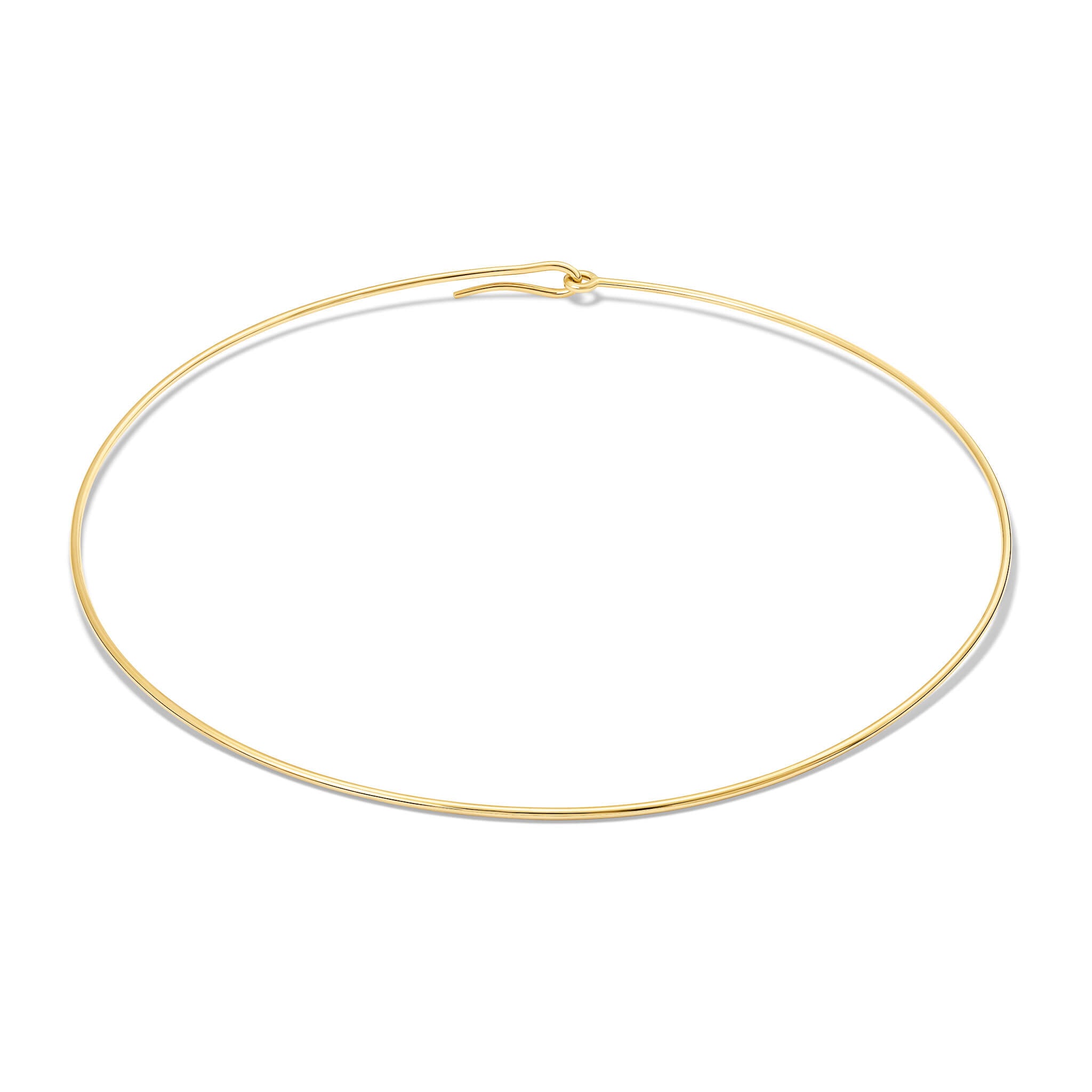 Handcrafted 9ct yellow gold torque necklace inspired by the nymph Calypso.
