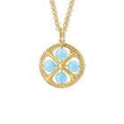 Helios Large Necklace Pendant Yellow Gold - Aquamarine
