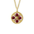 Helios Large Necklace Pendant Yellow Gold - Red Garnet