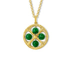 Helios Large Necklace Pendant Yellow Gold - Green Chloromelanite
