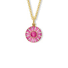 Roi Soleil Small Necklace Pendant 18ct Yellow Gold - Pink Sapphire & Diamond