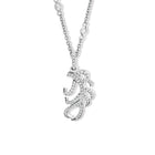 Feather Plume Necklace Pendant 18ct White Gold - Diamond