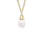 Icarus Necklace Pendant 18ct Yellow Gold - Pearl & Diamond Pavé