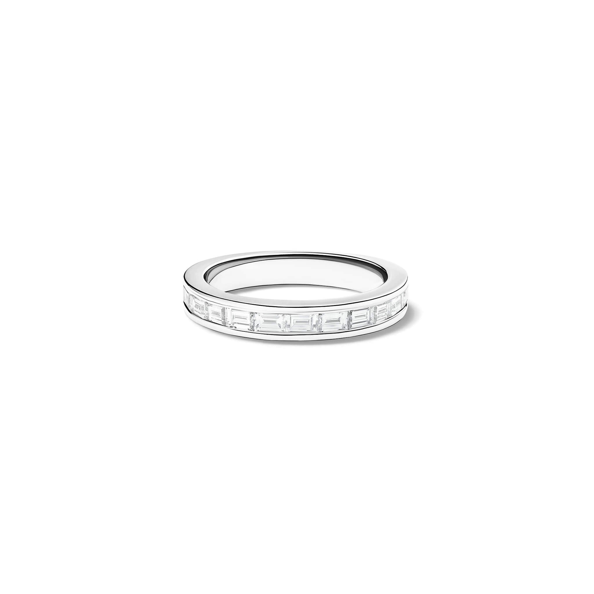 Natasha half-eternity ring in platinum with diamonds by Cassandra Goad