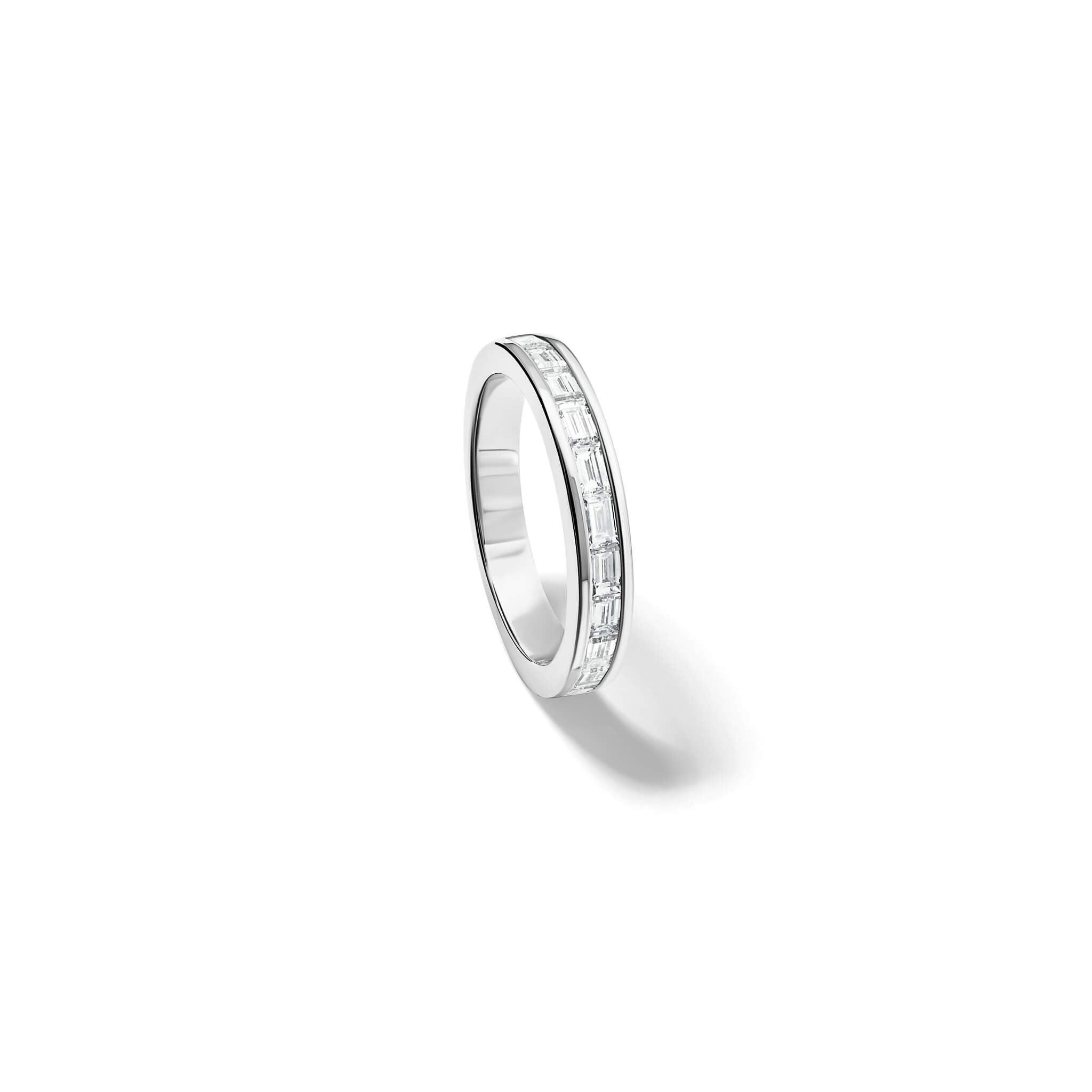 Natasha half-eternity ring in platinum with diamonds by Cassandra Goad