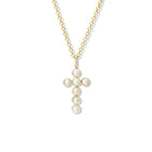 Armada Cross Pendant Yellow Gold - Pearl