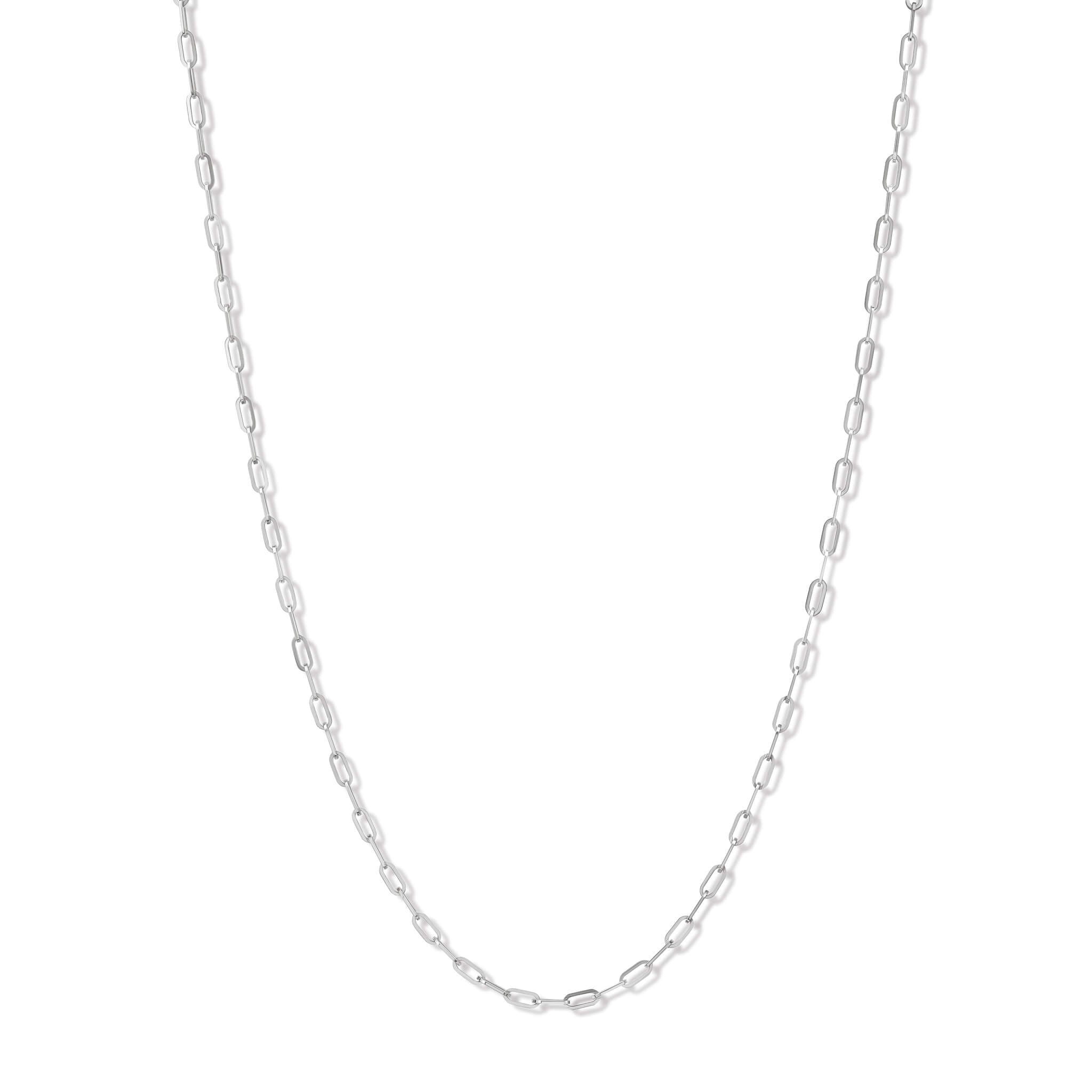 marine light silver chain with rectangular nautical-style links from Cassandra's Classic collection, suitable for men and women
