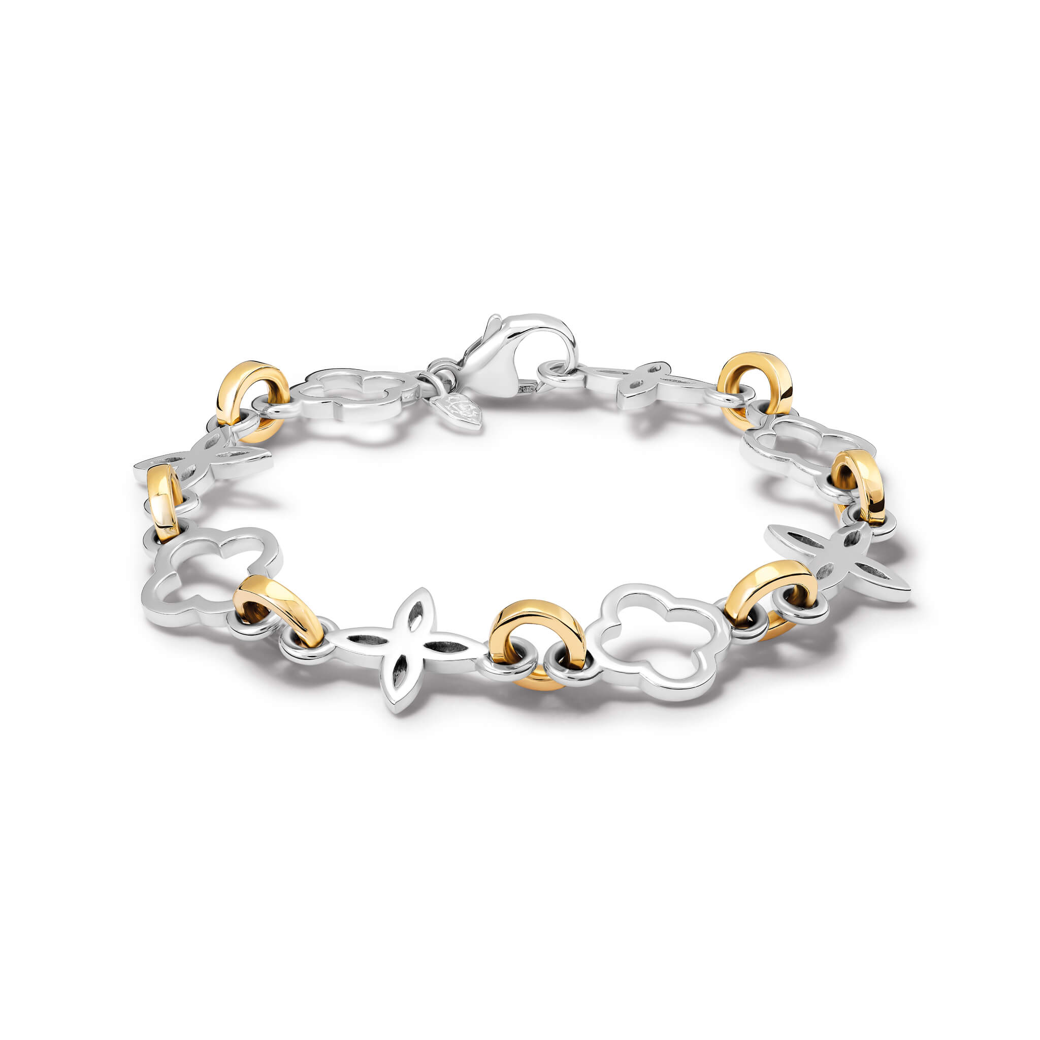 Star Anise Bracelet Silver & Yellow Gold