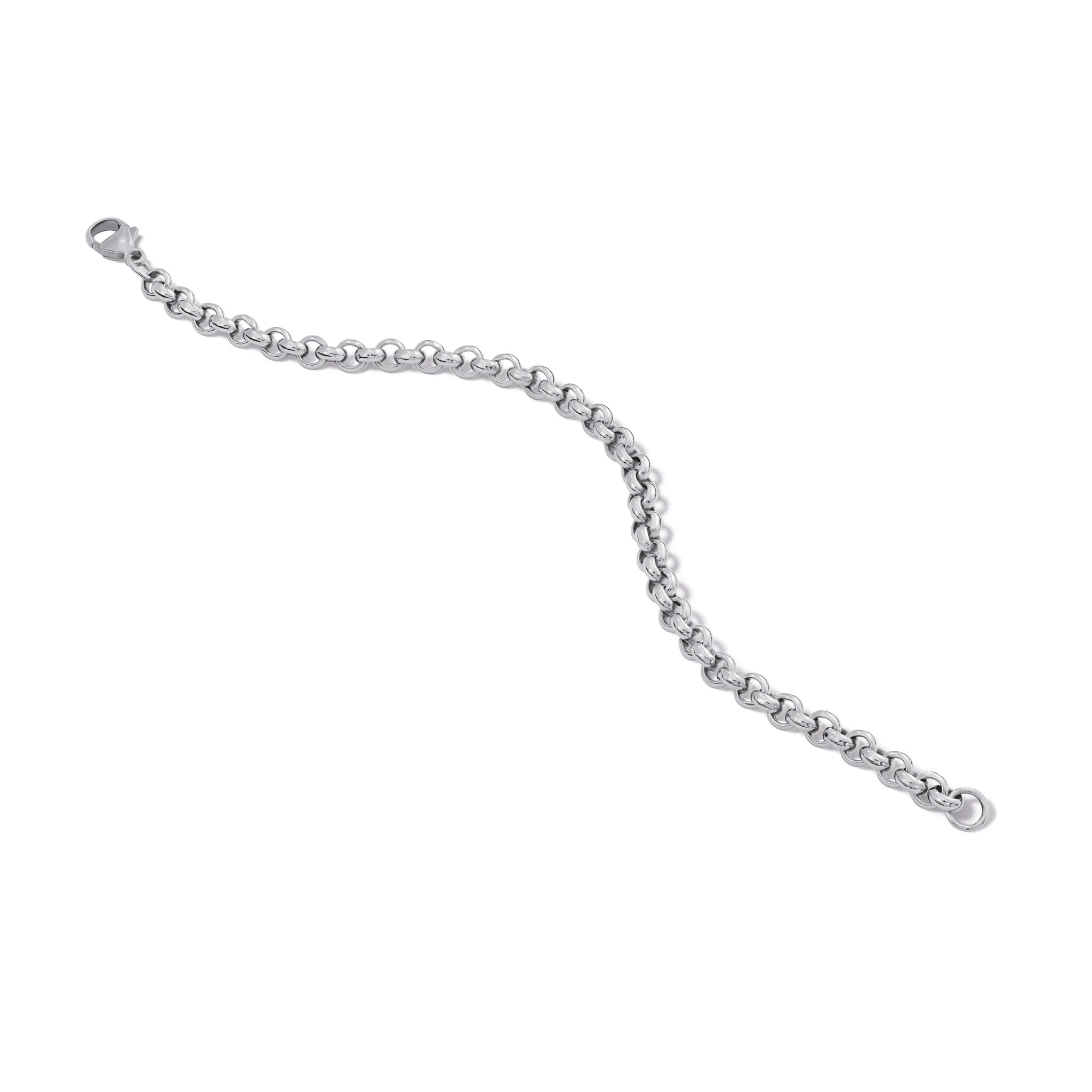 Handcrafted silver bracelet with links.