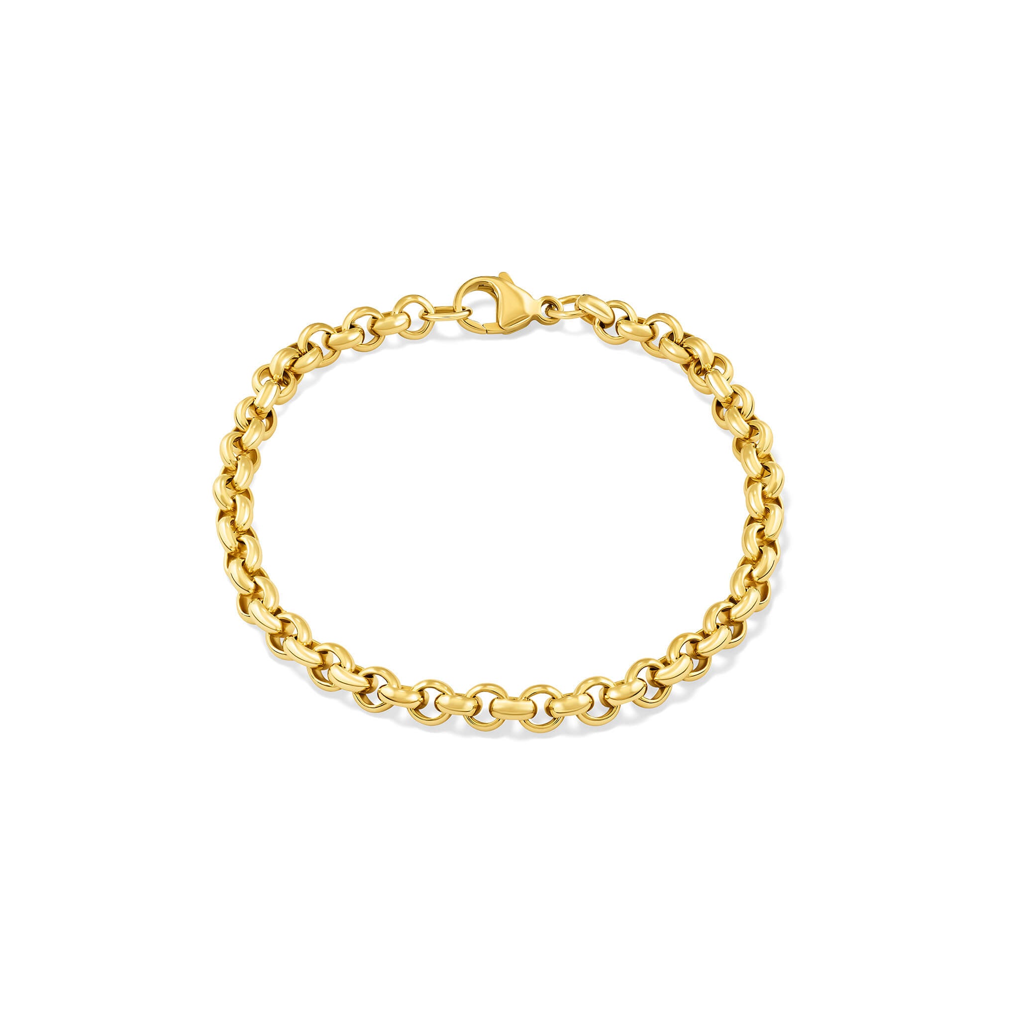Handcrafted yellow gold bracelet with links. 