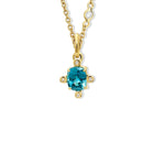 Compass Medium Necklace Pendant Yellow Gold - Blue Zircon & Diamond