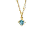 Compass Small Necklace Pendant 18ct Yellow Gold - Pale Blue Sapphire & Diamond
