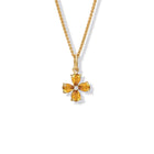 Klover Medium Flower Necklace Pendant Yellow Gold - Citrine & Diamond