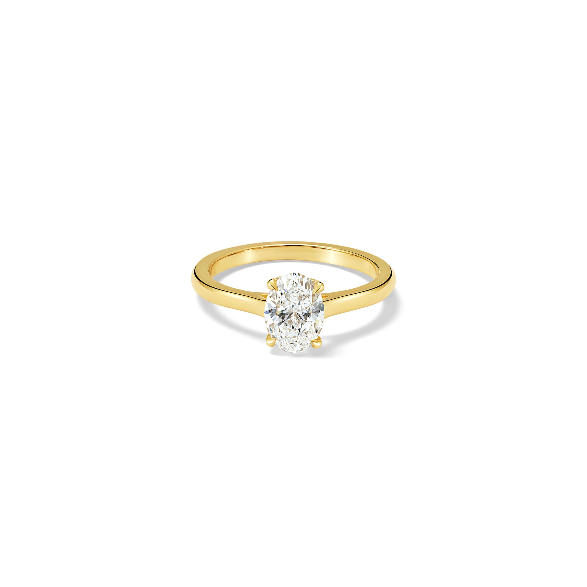Handcrafted Lilia engagement ring in 18ct yellow gold with oval diamond 