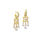 Mashrabiya Trellis Earring Drops Yellow Gold - White Sapphire & Diamond