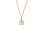 Mashrabiya Trellis Square Necklace Pendant Yellow Gold - Diamond