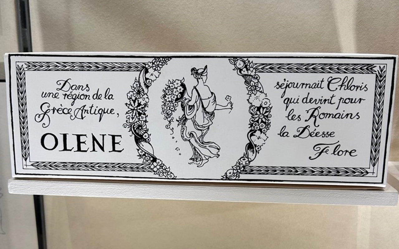 Decorative sign about Olene, Greek Goddess of flowers and spring