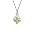 Acai Necklace Pendant 18ct White Gold - Peridot & Diamond