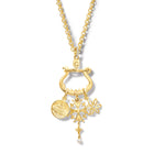 Chatelaine Charm Holder Pendant Yellow Gold - Diamond Pavé