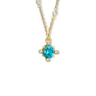 Compass Medium Necklace Pendant 18ct Yellow Gold - Blue Zircon & Diamond