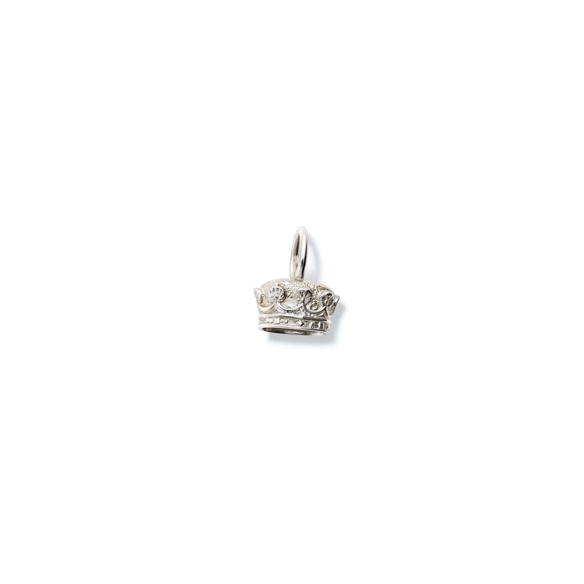 Handcrafted silver charm pendant inspired by a crown in the Italian crown jewels.