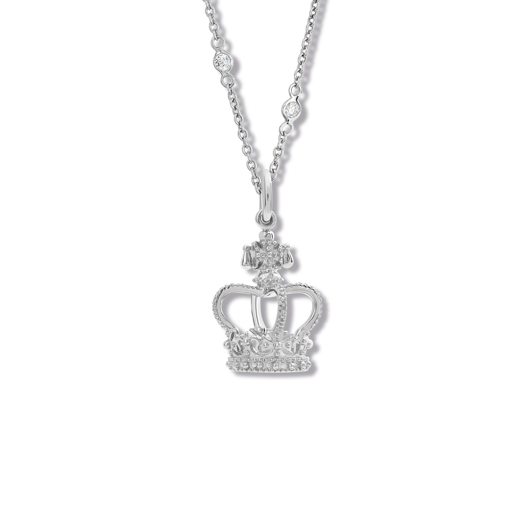 Handcrafted silver charm pendant inspired by the crown worn by King Charles III at his coronation.