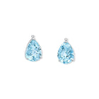 Luiza Carina Earring Pendants White Gold - Blue Topaz