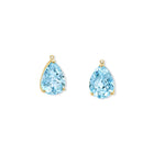 Luiza Carina Earring Pendants Yellow Gold - Blue Topaz