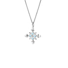 Madrid Small Cross Pendant Silver - Blue Topaz & Pearl