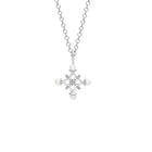 Madrid Small Cross Pendant Silver - Pearl