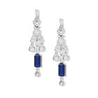 Maharani Earring Drops 18ct White Gold - Diamond & Kyanite