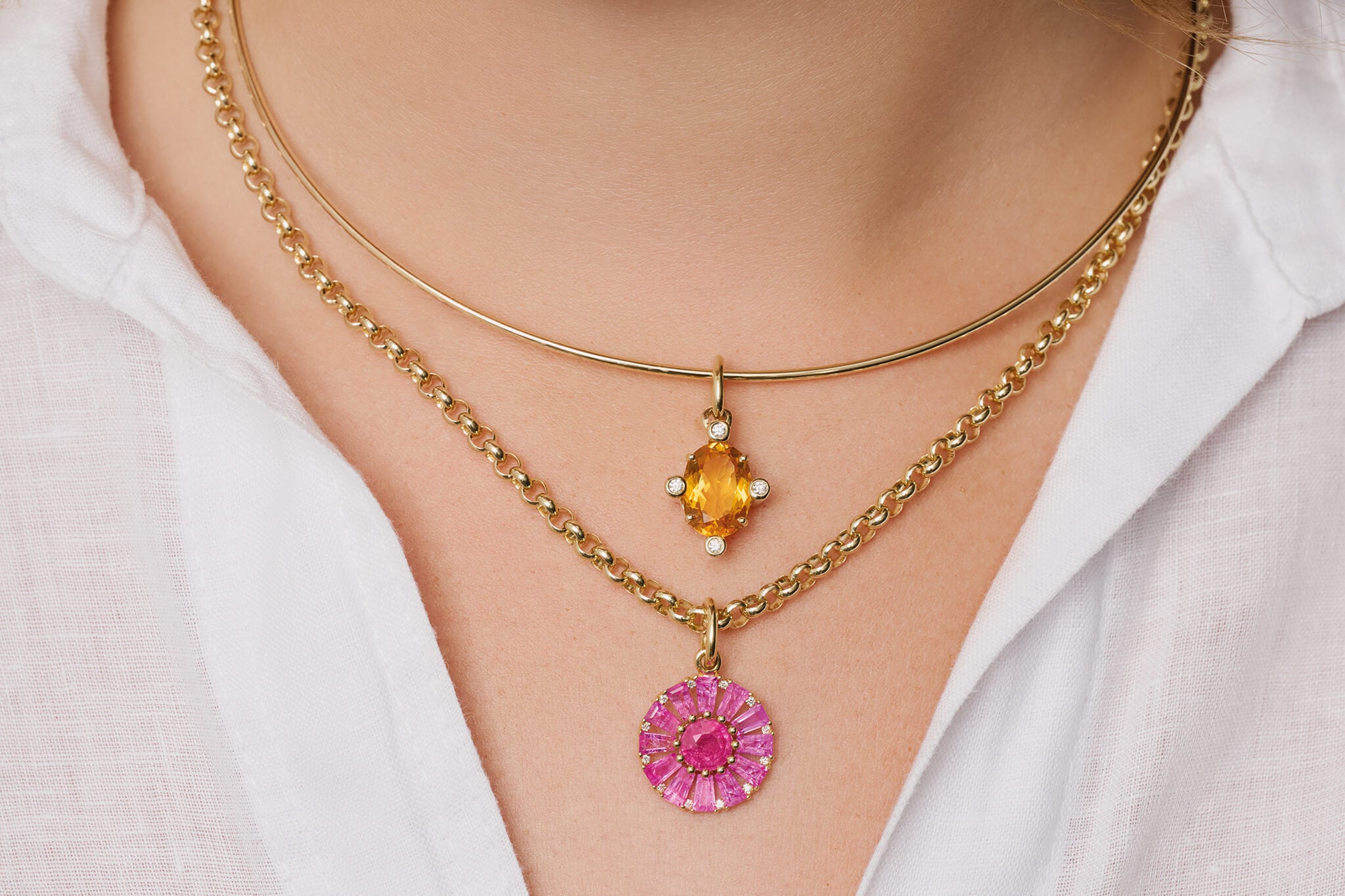 Necklace pendants Compass and Roi Soleil