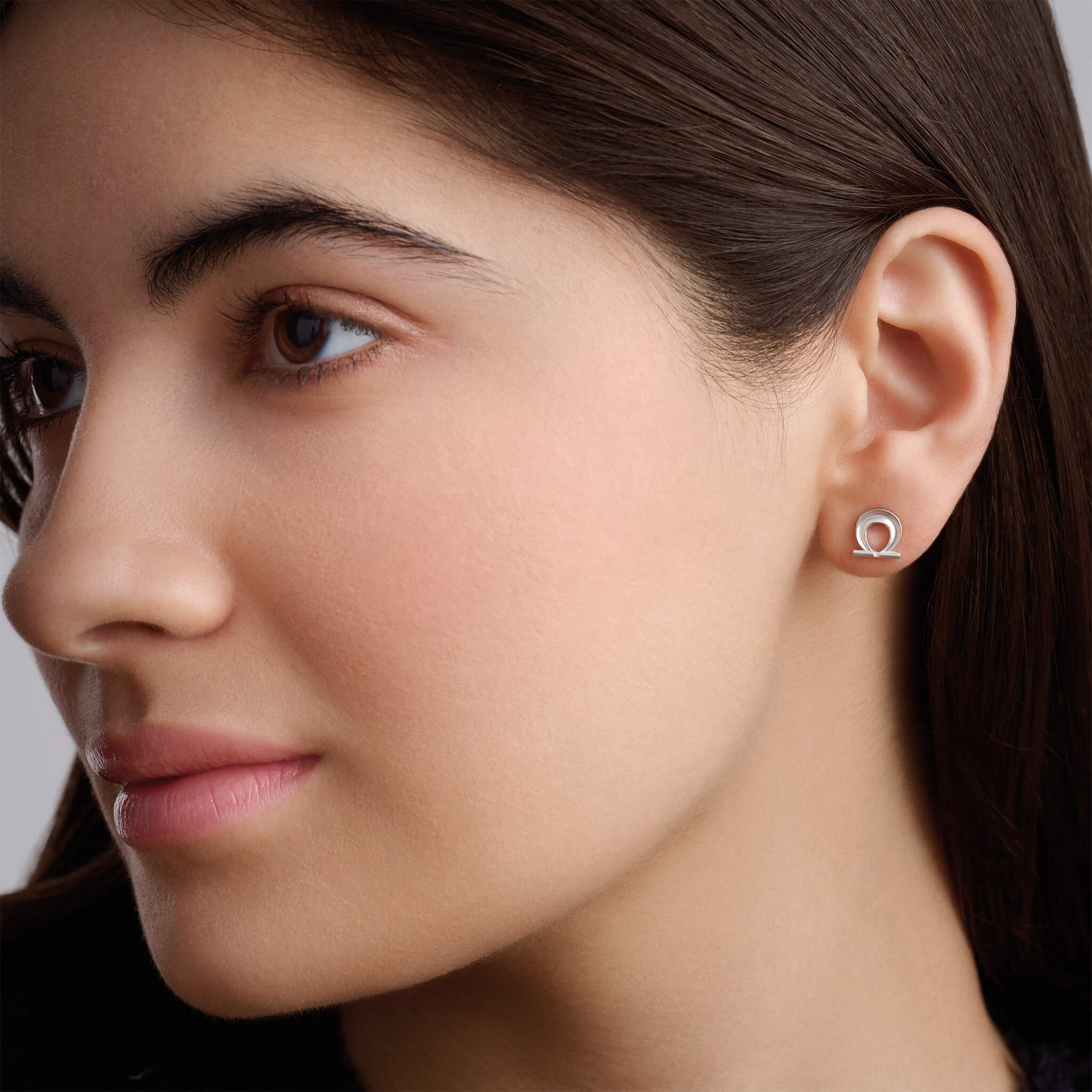 Alpha and omega silver studs