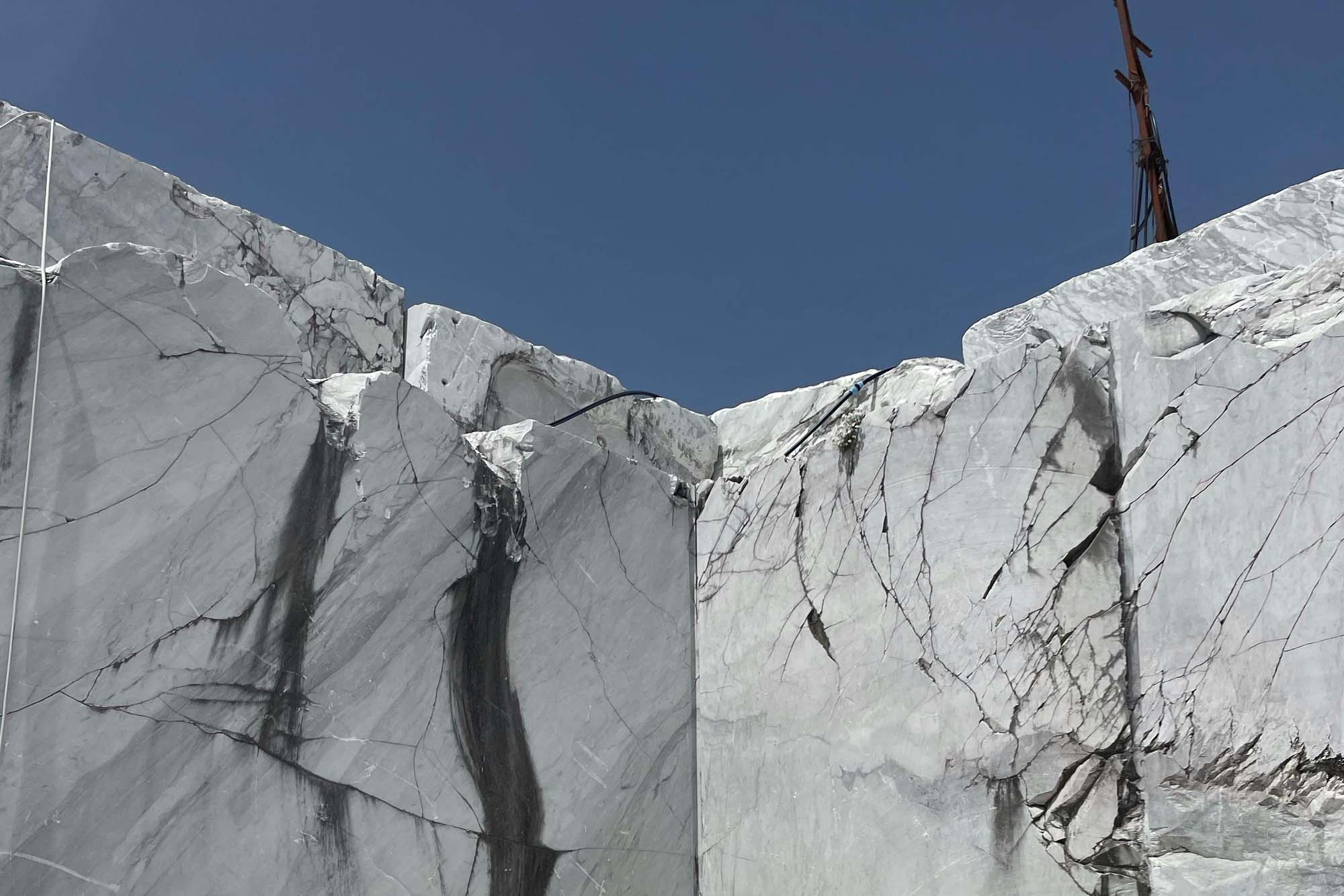 Blocks of marbles in nature. 