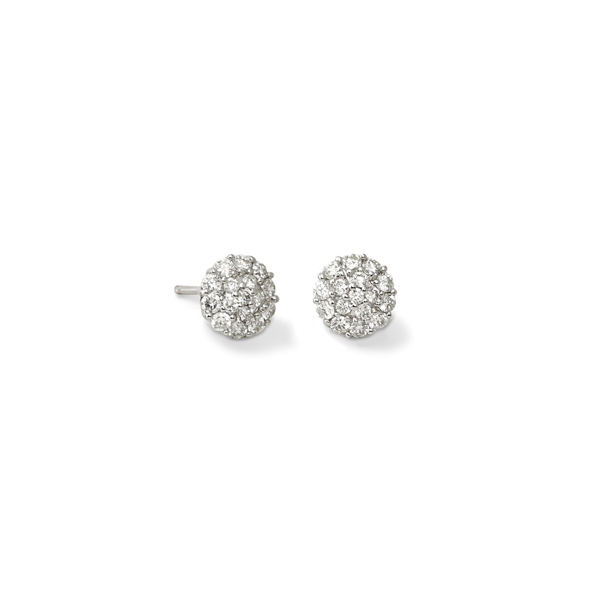 Handcrafted stud earrings in white gold and diamond, inspired by Frangipanis