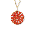 Roi Soleil Large Necklace Pendant Yellow Gold - Cornelian, Fire Opal & Diamond