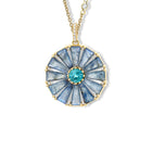 Roi Soleil Large Necklace Pendant Yellow Gold - Labradorite, Blue Zircon & Diamond