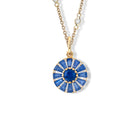 Roi Soleil Small Necklace Pendant 18ct Yellow Gold - Blue Sapphire & Diamond