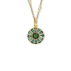 Roi Soleil Small Necklace Pendant Yellow Gold - Green Sapphire & Diamond