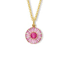 Roi Soleil Small Necklace Pendant 18ct Yellow Gold - Pale Pink Sapphire & Diamond