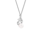 Rosemary Necklace Pendant 18ct White Gold - Pearl & Diamond