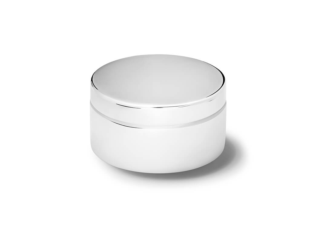 round large silver box